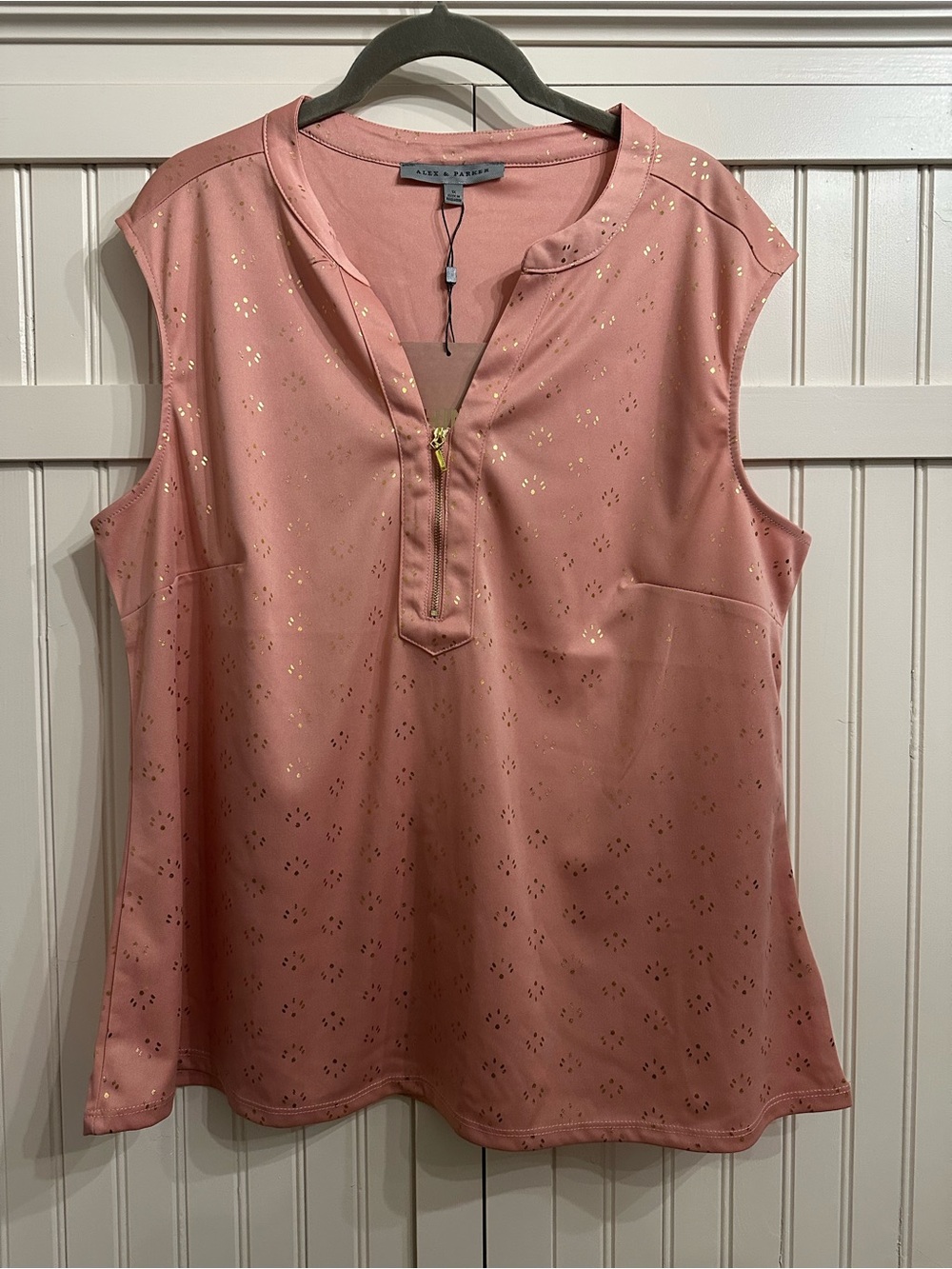 Alex &Parker Rose Gold-Accent Zip Tank